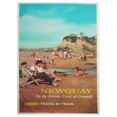 1962 Newquay - Travel by Train - British Railways Original Vintage Poster