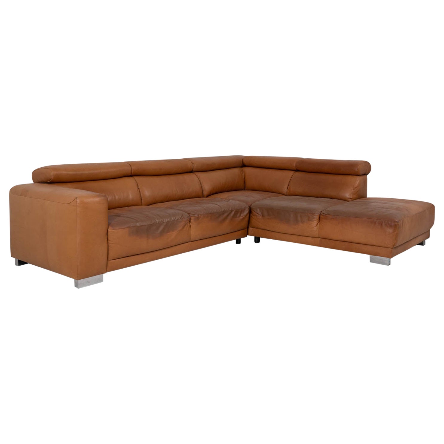 20th Century German Leather Corner Sofa
