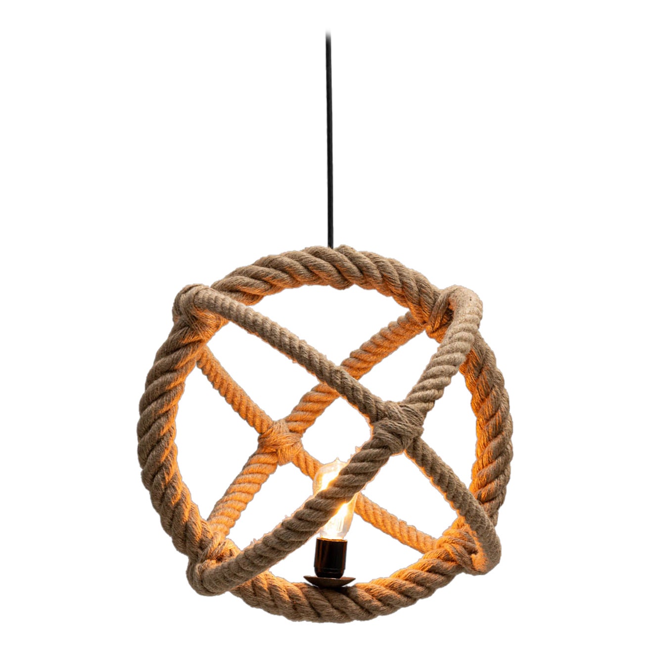 Nautical rope top pendant light