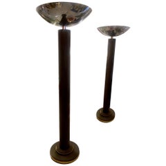 Pair of French Art Deco Torch Floor Lamps