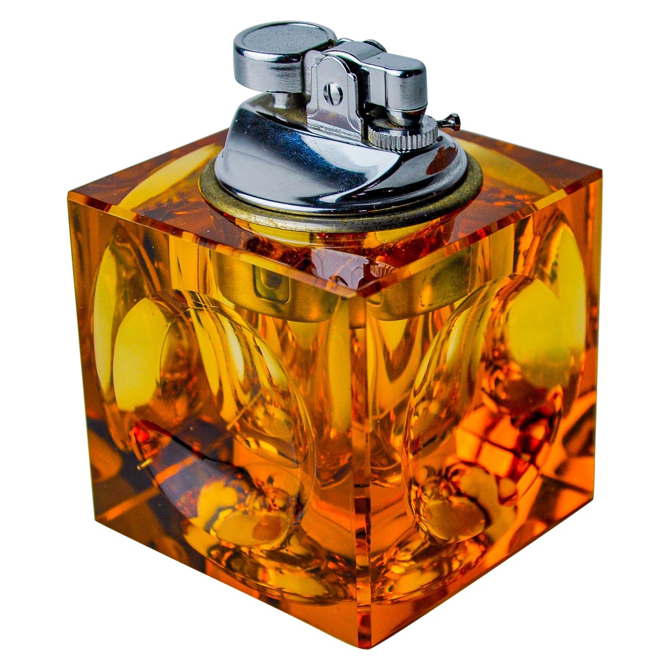 Lighter by Antonio Imperatore, orange murano glass, Italy, 1970