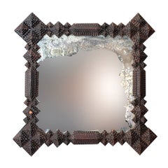 19th Century American Foxed Tramp art mirror