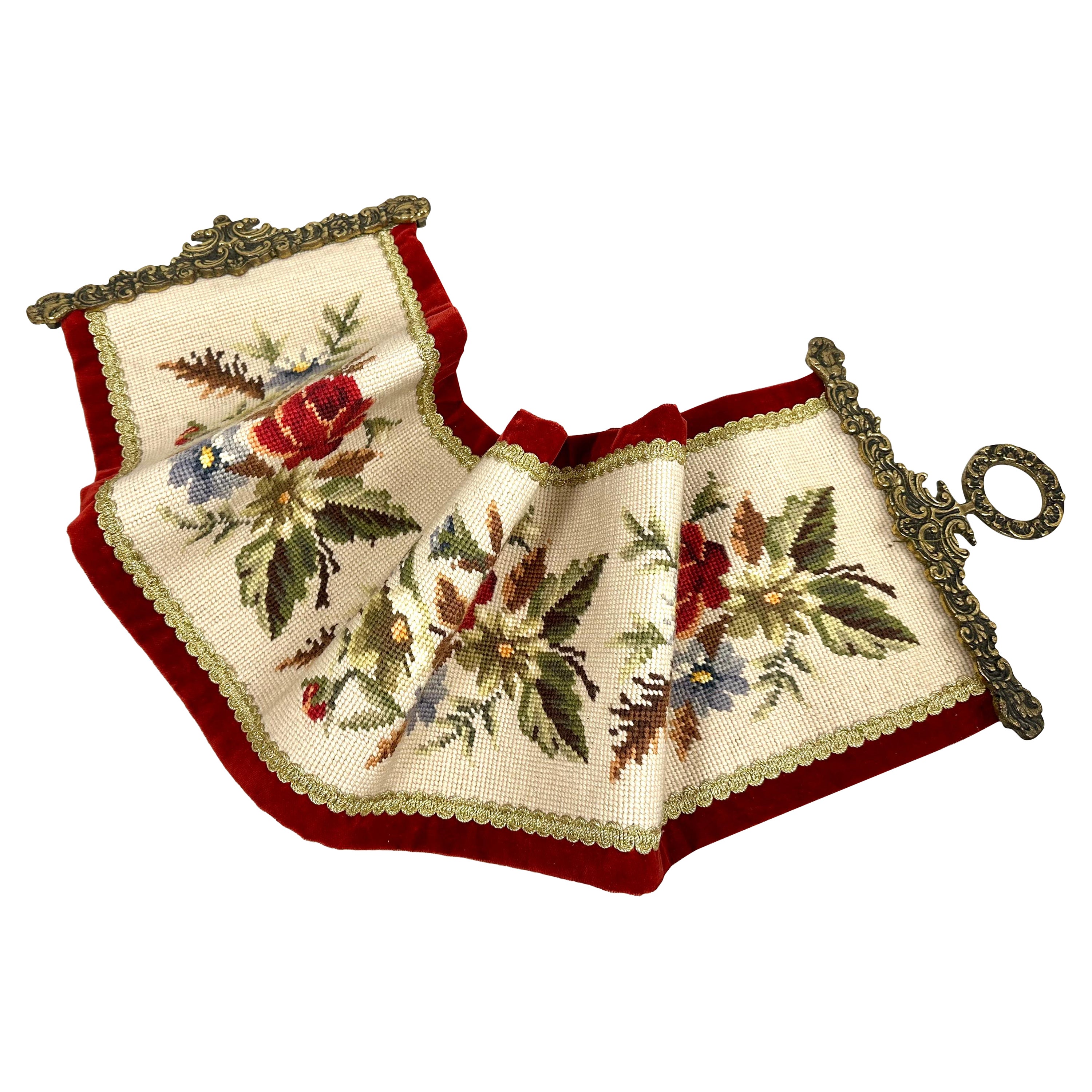 Antique Tapestry Sonnet, Hand Embroidered, Bronze  Antique Bell Ribbon