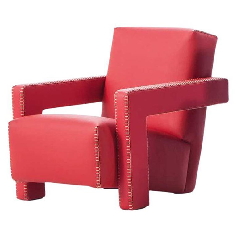 Gerrit Thomas Rietveld Red Baby Utrech Armchair by Cassina For Sale