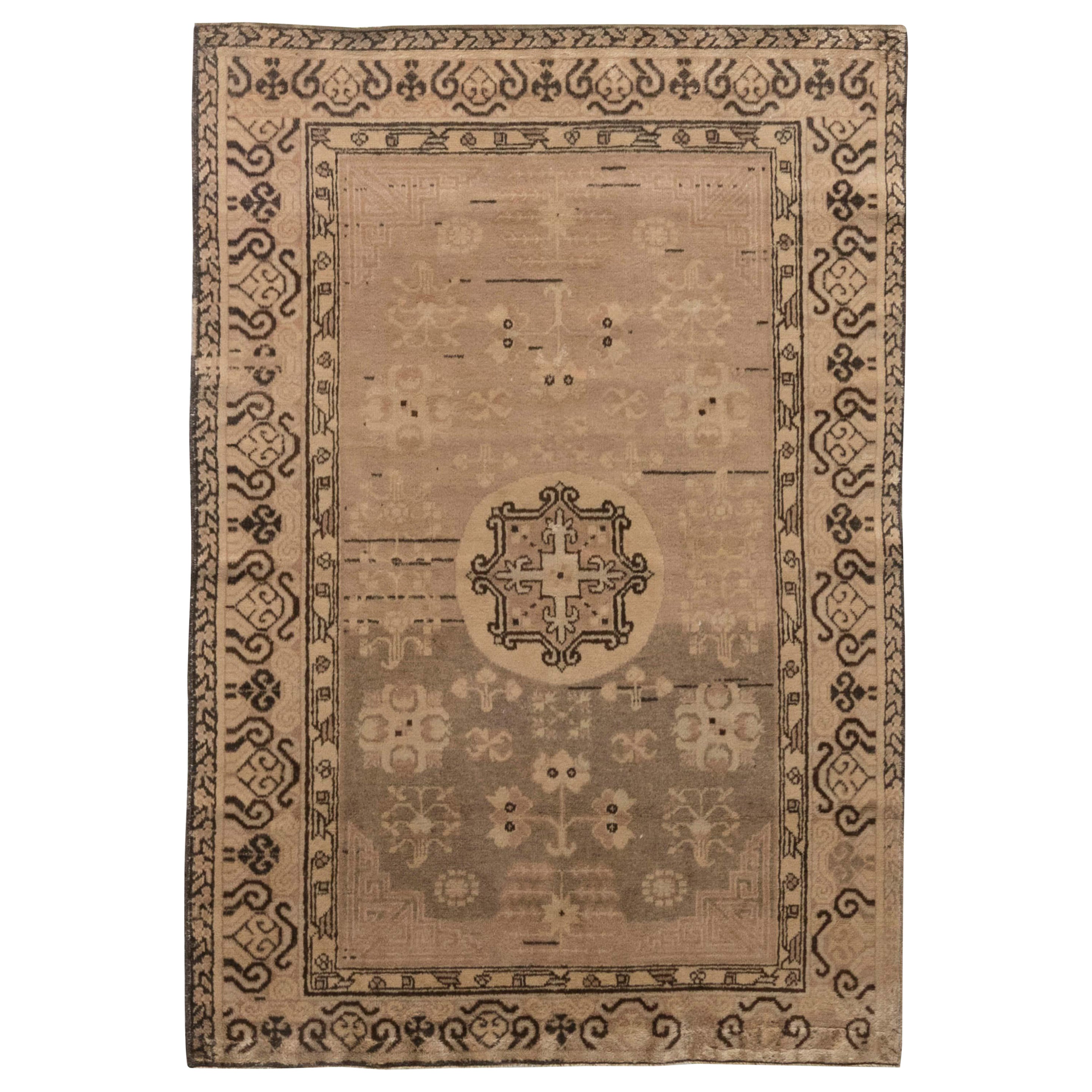 Midcentury Samarkand Handwoven Wool Rug For Sale at 1stDibs