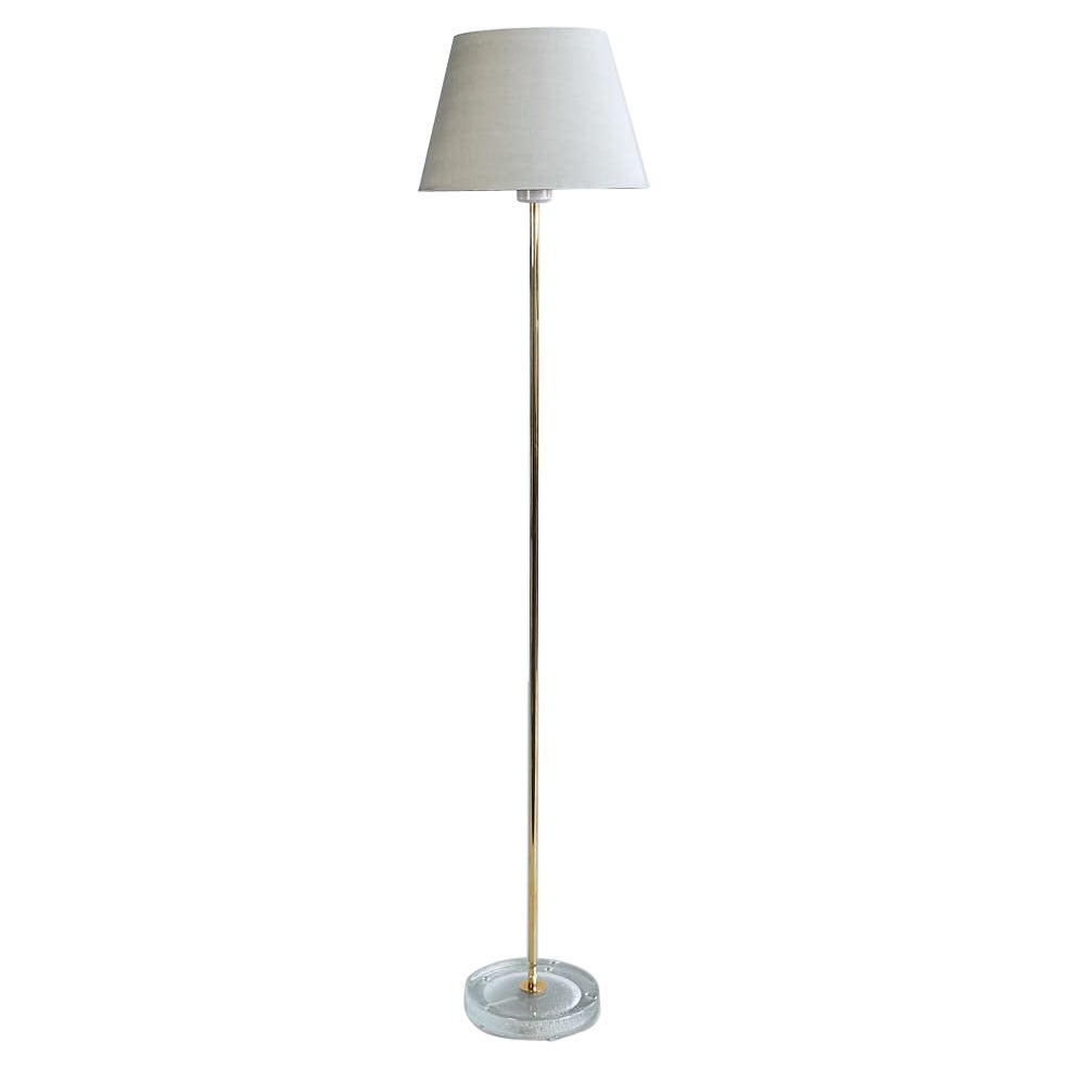 Falkenbergs Belysning Floor Lamp in Glass and Brass, Sweden, 1960s For Sale