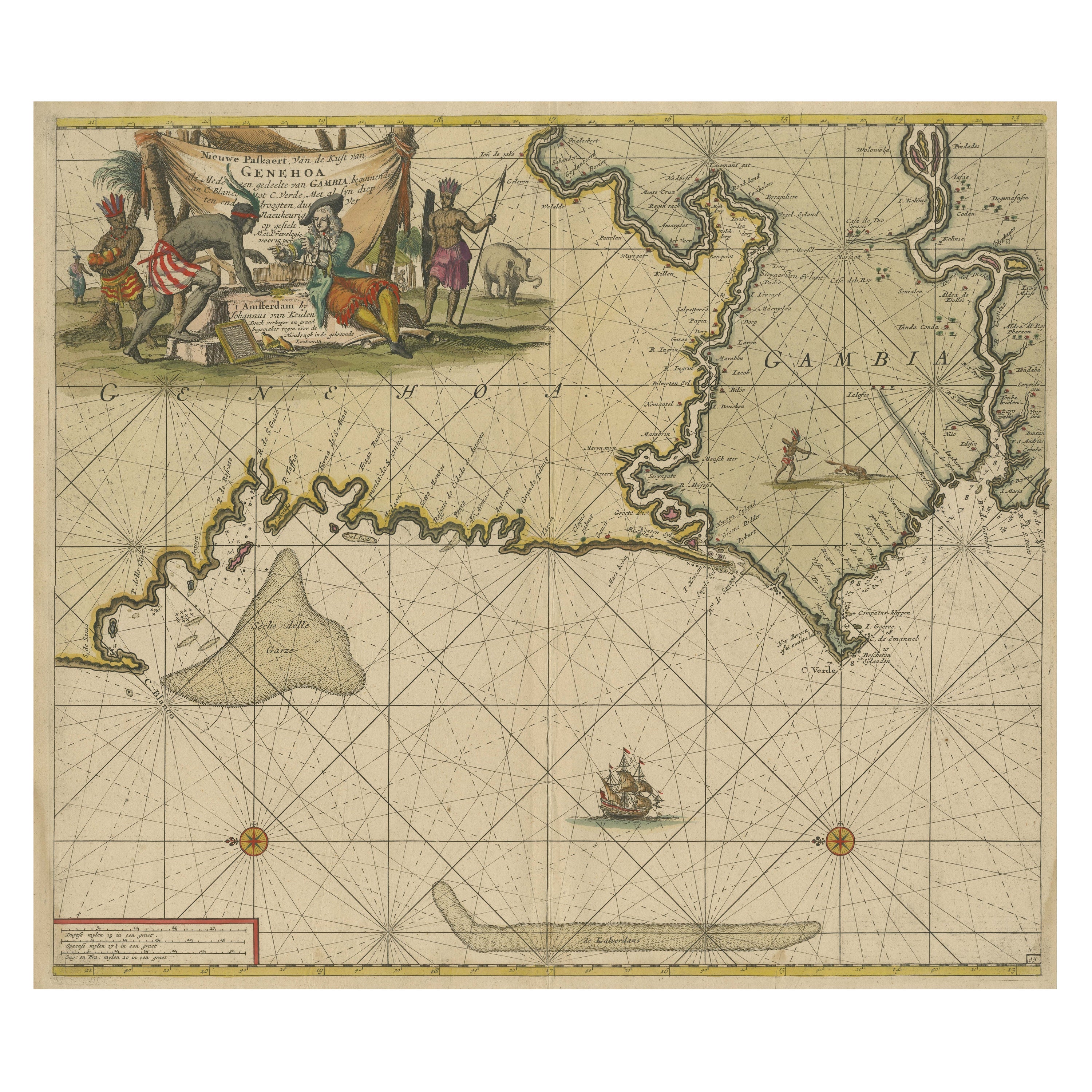 Antique Sea Chart of the Western Coast of Africa For Sale