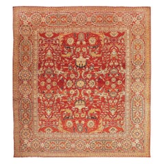 Antique Indian Agra Carpet. Size: 18 ft x 19 ft 1 in