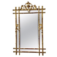 Extraordinaire miroir français Louis Philippe en bois doré, vers 1840