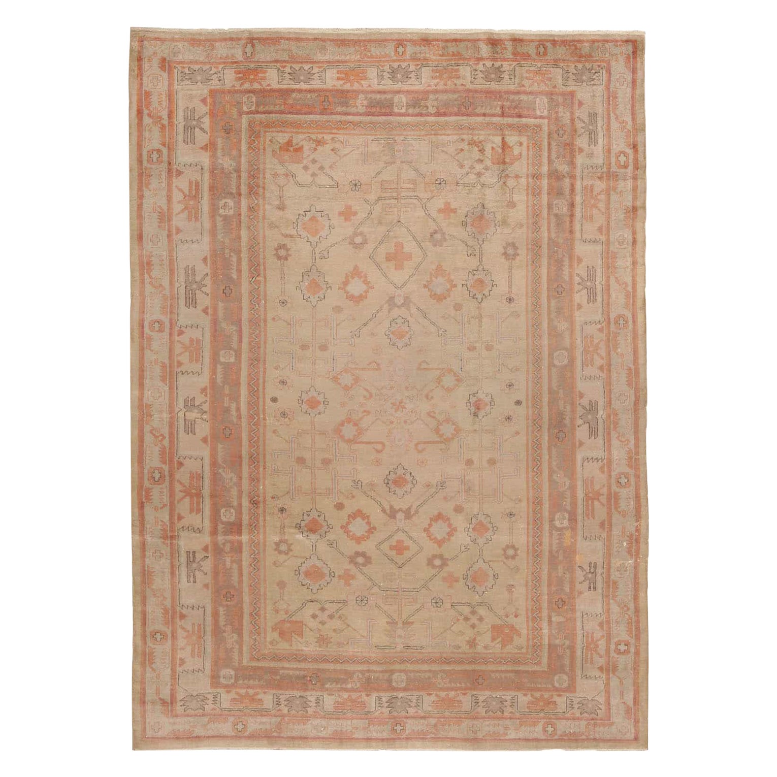 Nazmiyal Collection Antique Khotan Rug. Size: 6 ft 11 in x 9 ft 8 in 