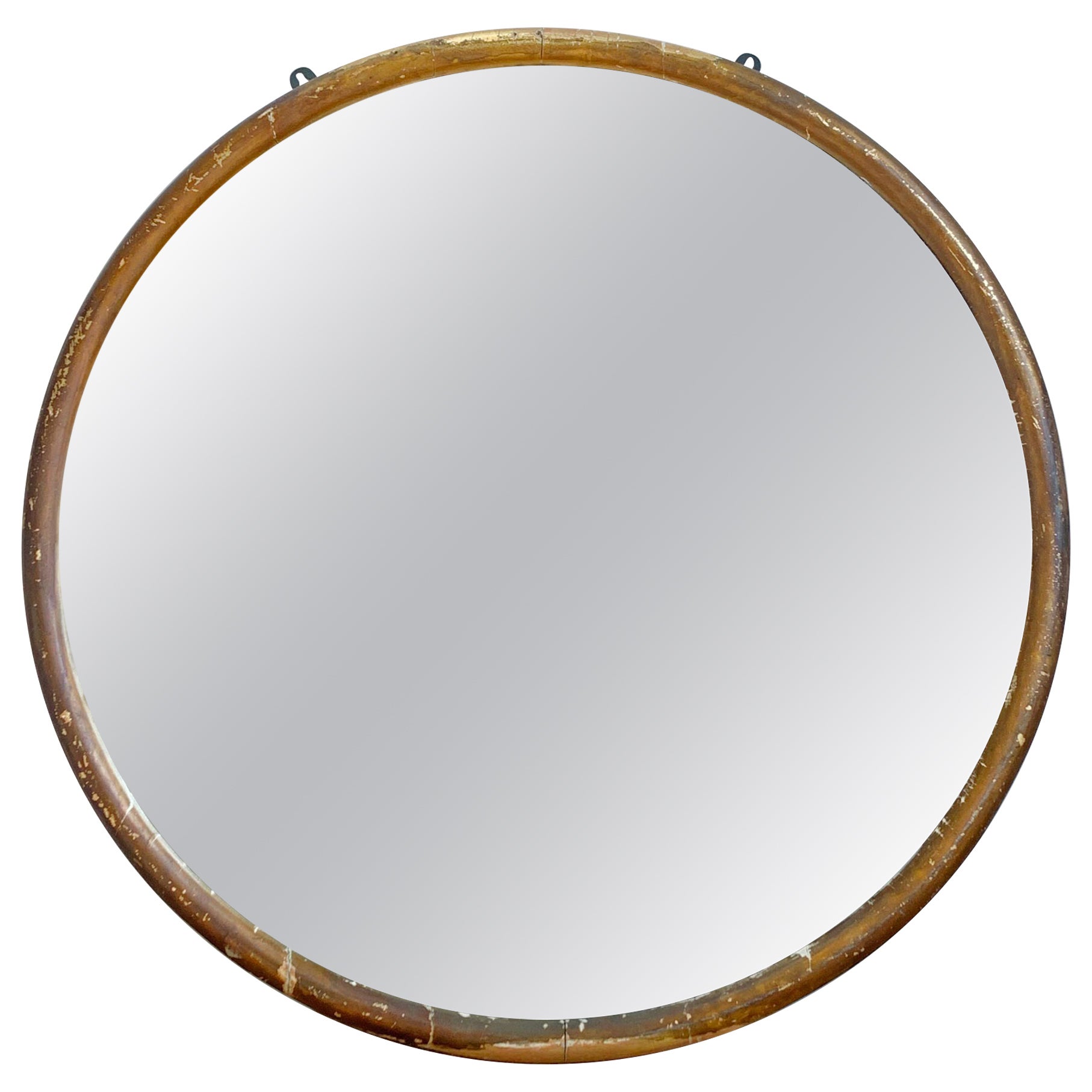 Miroir de tailleur Regency circulaire en bois doré et doré