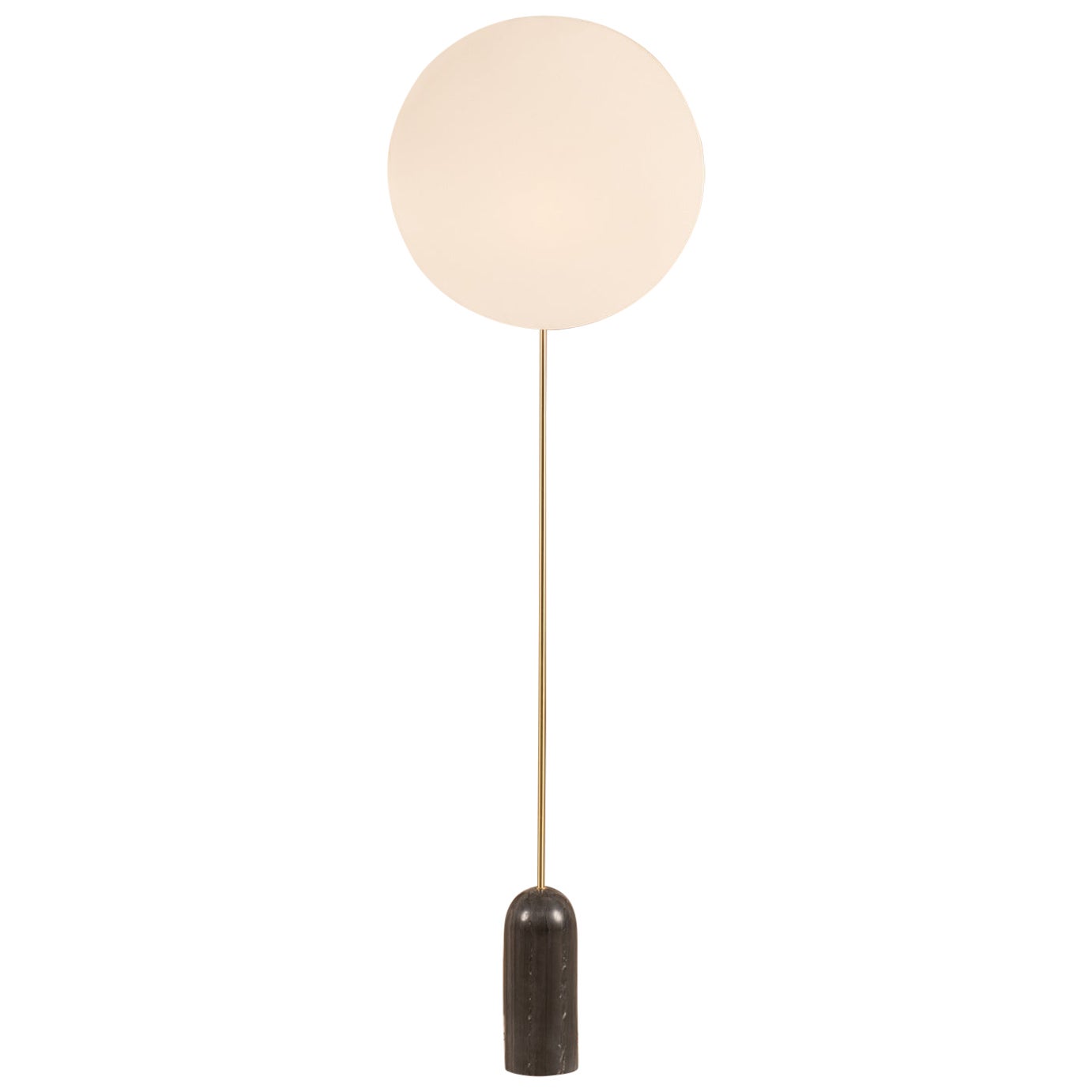 Pendolo Black Marble Floor Lamp by Simone & Marcel For Sale