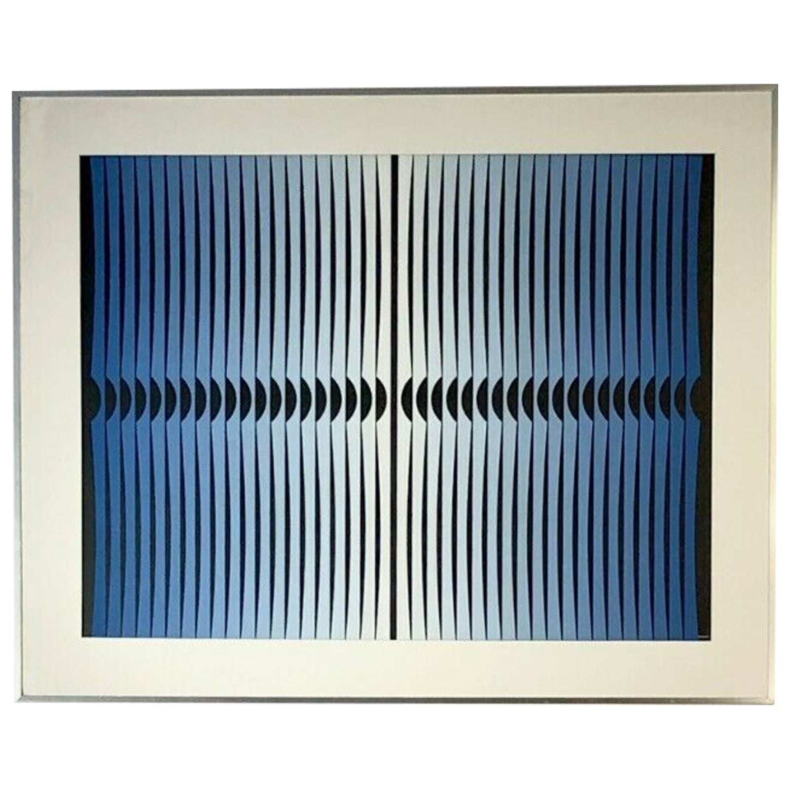 A Kinetic Optical Op-Art GOUACHE PAINTING by DORDEVIC MIODRAG, France 1960