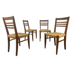 Set of 4 Audoux Minet rope chairs for Vibo Vesoul 