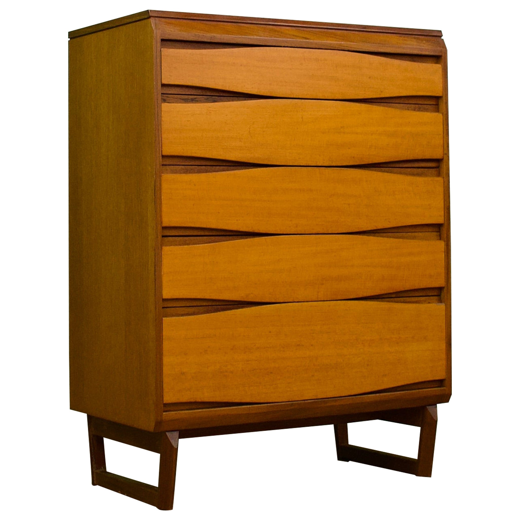 Mid Century Teak Tallboy Chest of Drawers from White & Newton, 1960s