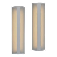 Mategot Inspired Mod Industrial Gray Perforated Fluorescent Linear Wall Lamps