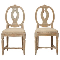 Pair of Antique Swedish Gustavian Handmade Chairs 