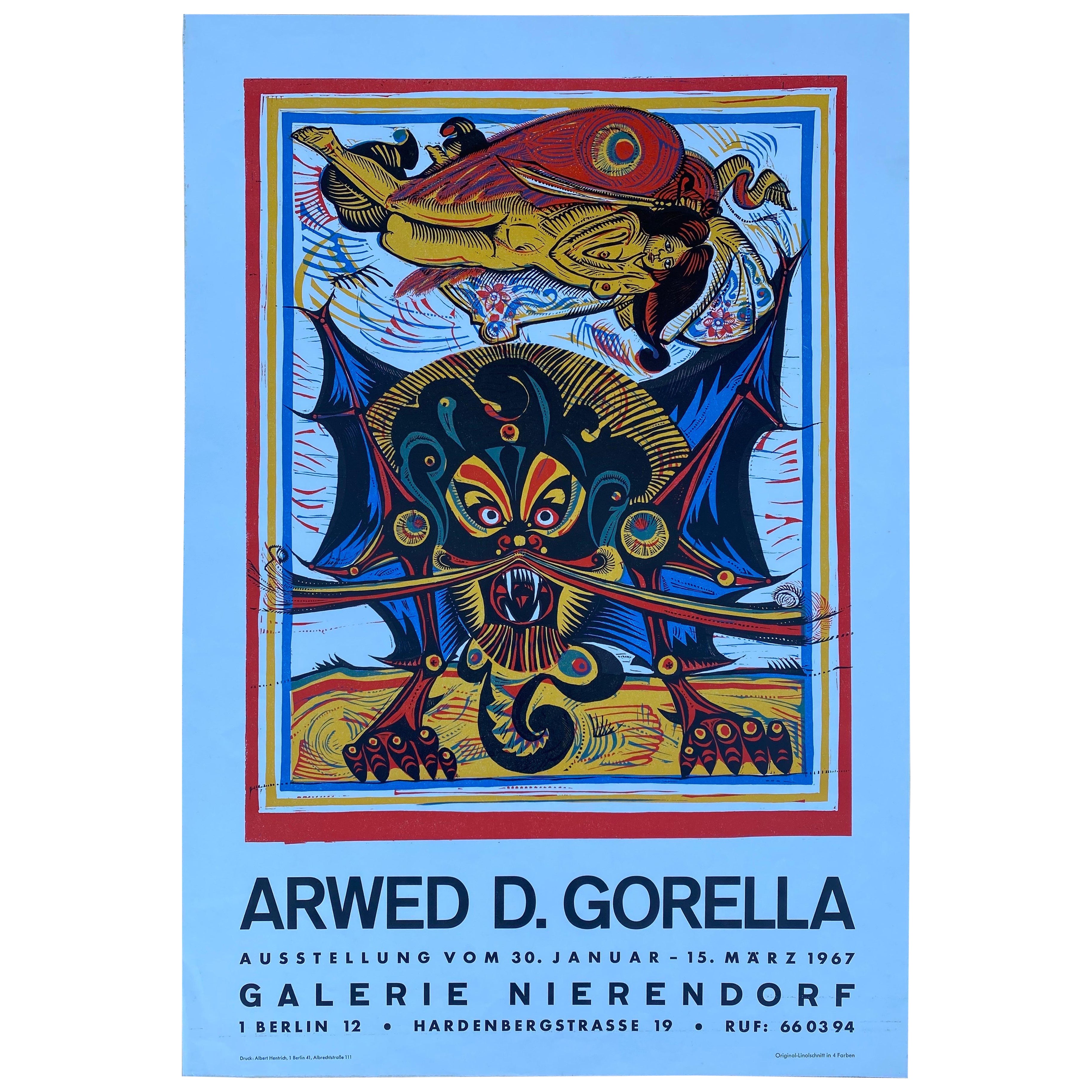 1967 Arwed D. Gorella For Galerie Nierendorf, Berlin Advertising Print For Sale