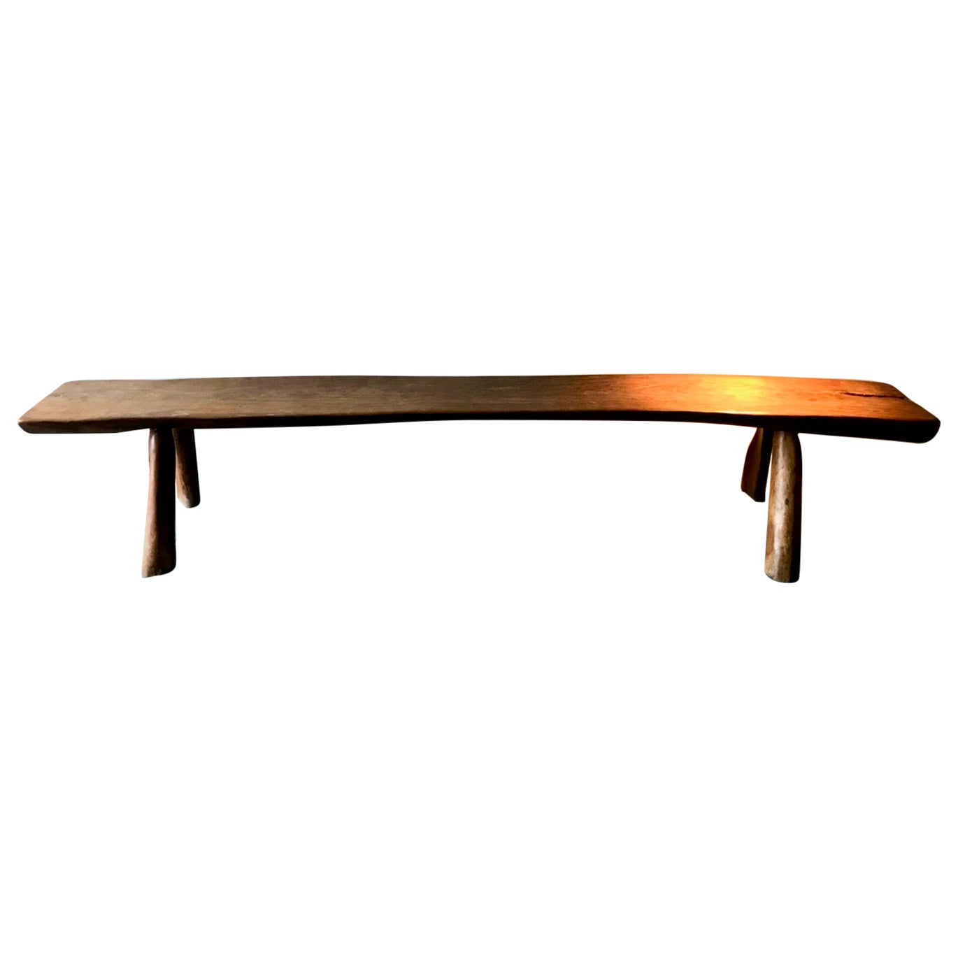 Solid Elmwood Benches by Olavi Hanninen for Miko Nupponen, stock of two For Sale