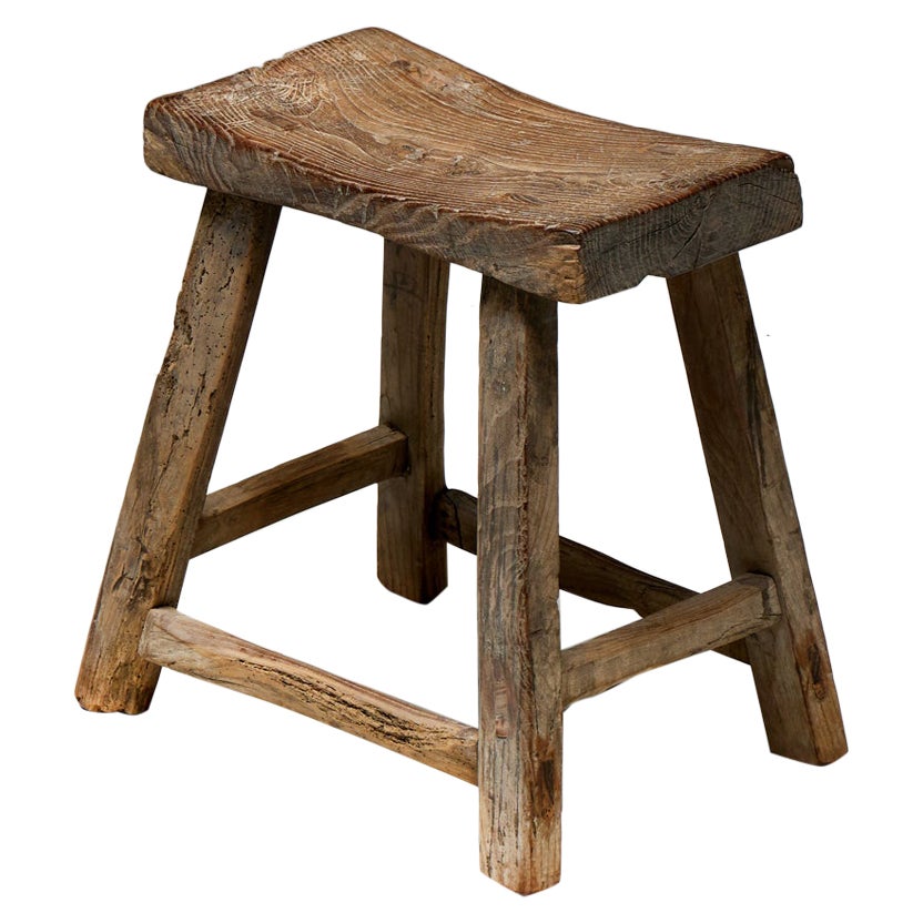 Rustic Travail Populaire Stool, France, Early 20th Century For Sale