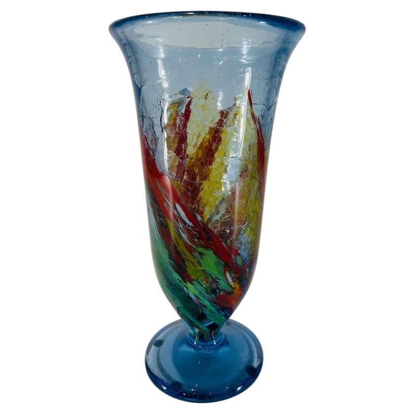 Vase en verre Murano multicolore circa 1950 d'Aureliano Toso. en vente