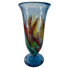 Aureliano Toso Murano glass multicolor circa 1950 vase.