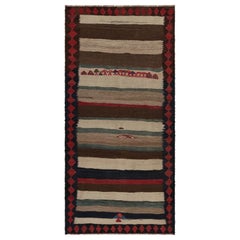 Used Shahsavan Persian tribal Kilim rug, with Stripes, from Rug & Kilim
