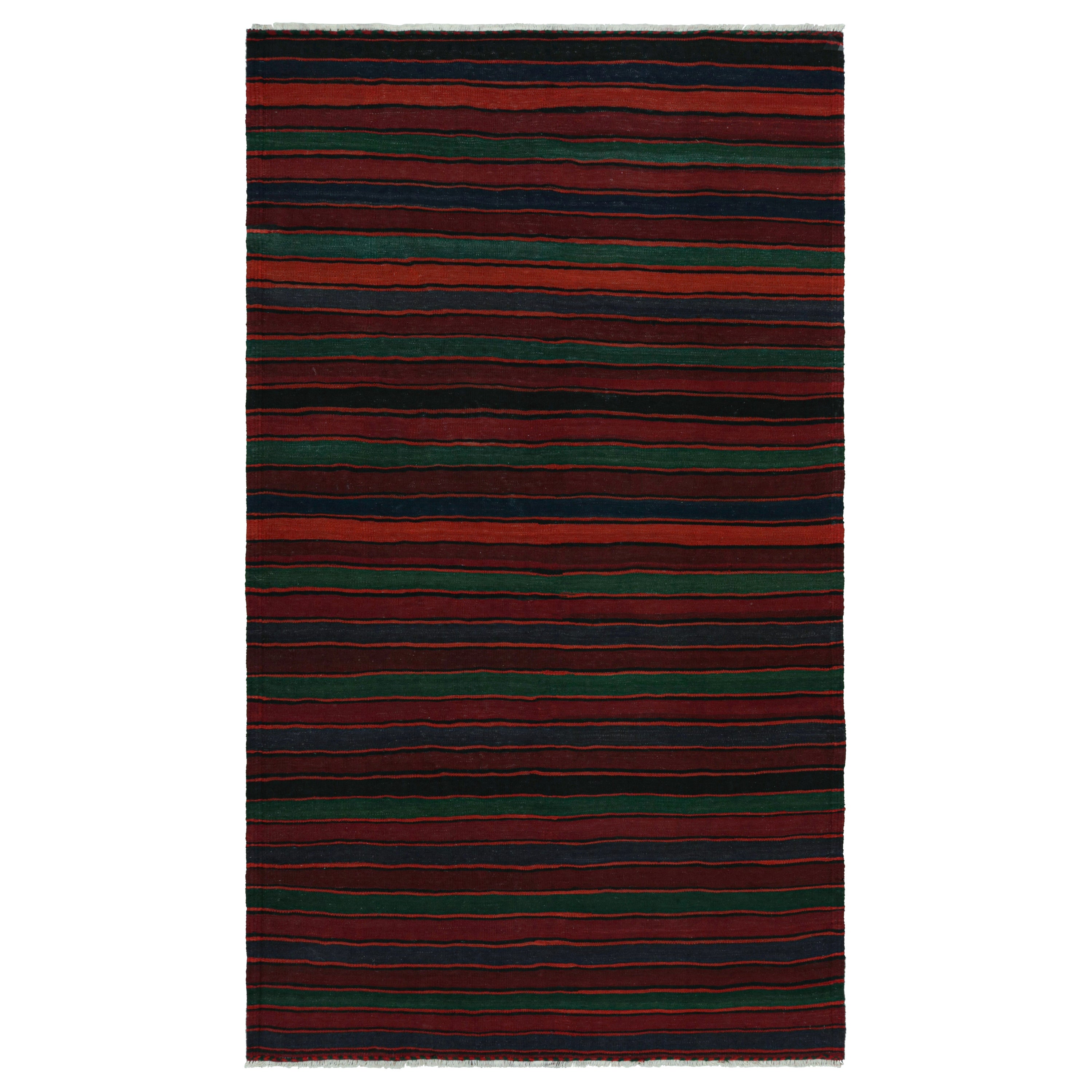 Vintage Afghani tribal Kilim rug, in Burgundy, from Rug & Kilim For Sale