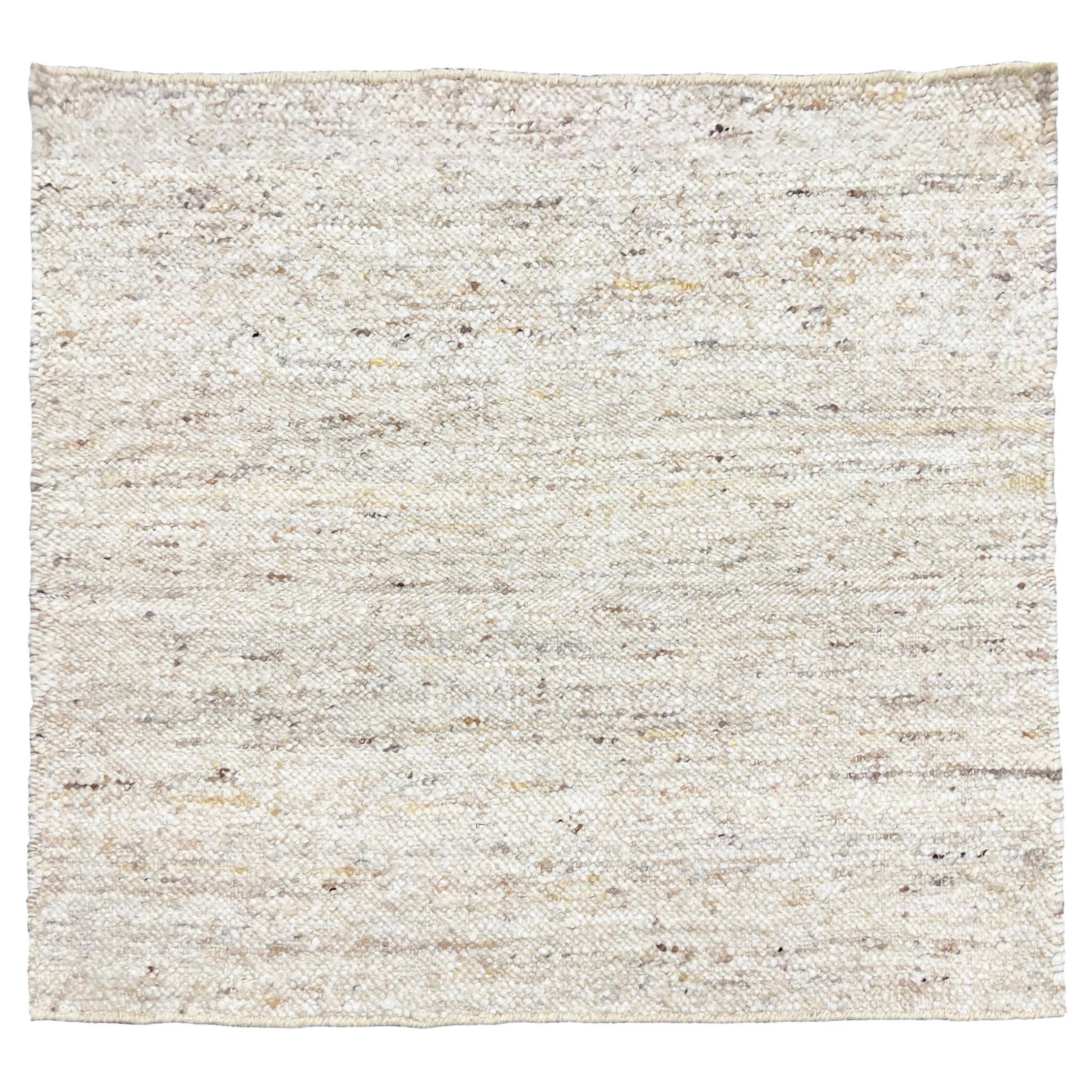 Natural Raw Wool Flatweave Hand Knotted Rug