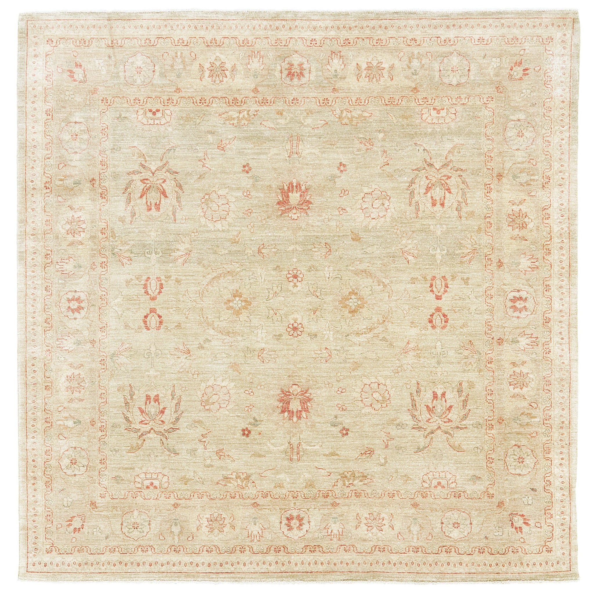 Mehraban Natural Dye Sultanabad Style Rug Divine Square Rug For Sale