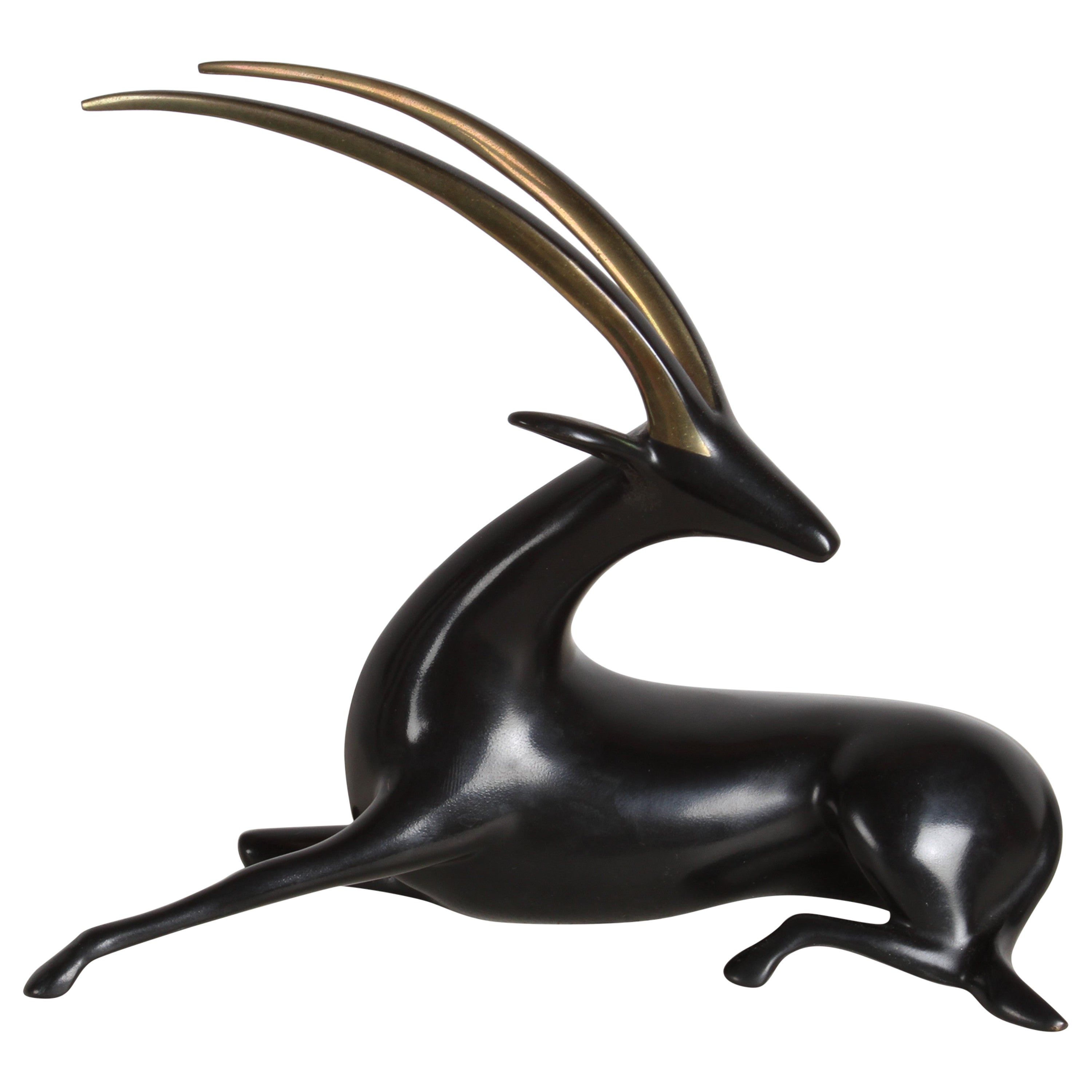 Loet VanDerVeen Art Bronze ORYX Sculpture Limited Edition Bronze #419/750 For Sale