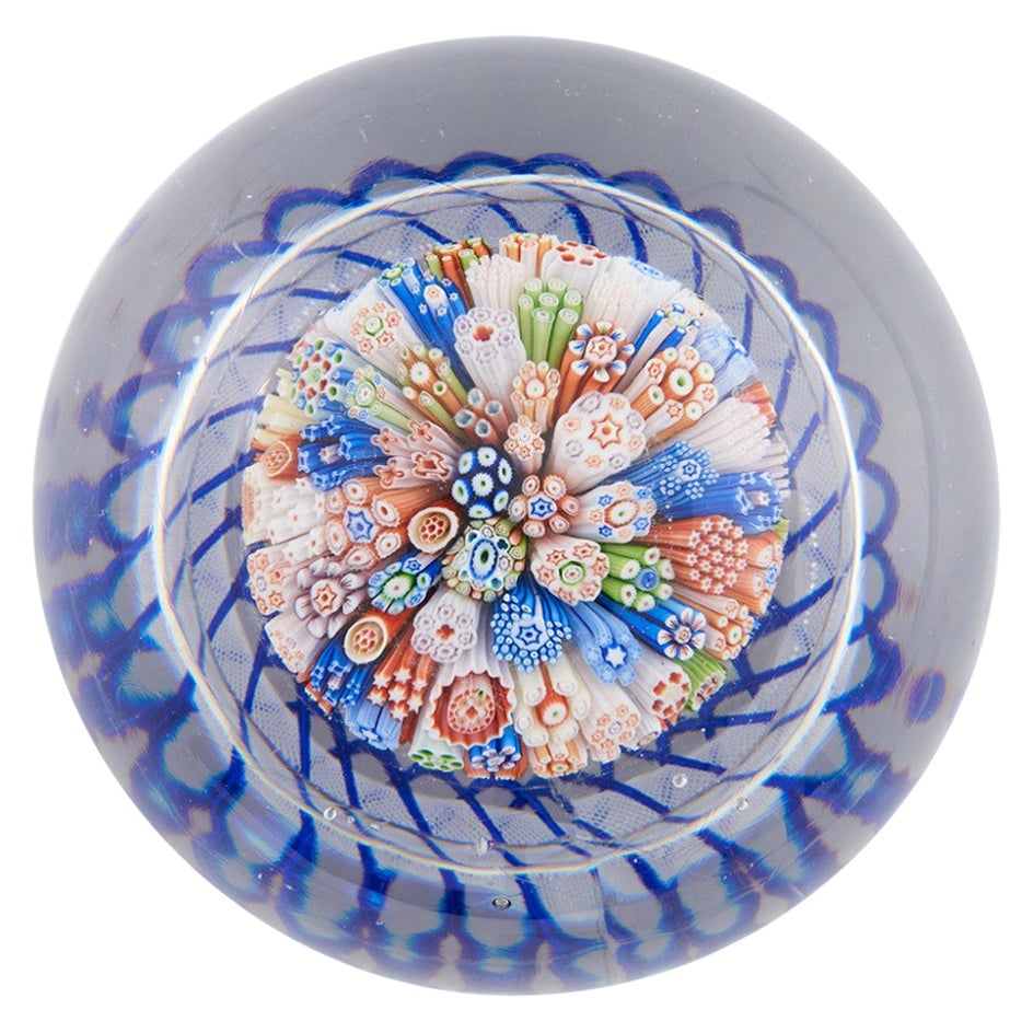 A Baccarat Mushroom Torsade Millefiori Paperweight c1850