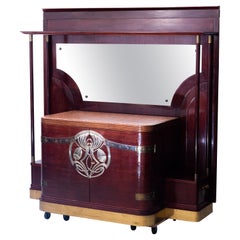 Antique Art Nouveau Mahogany-Buffet with matchless Brass-Applikation (Vienna, 1905)