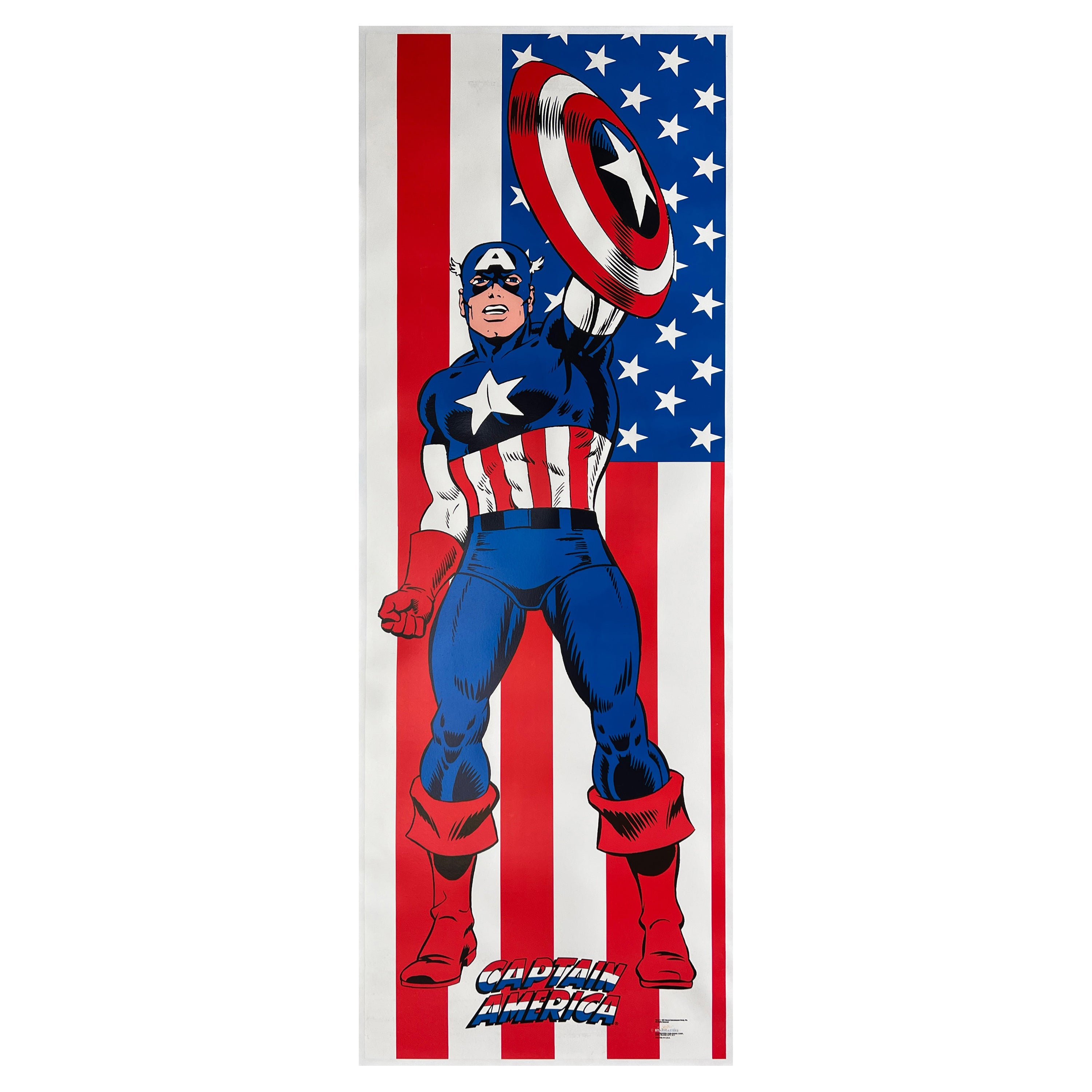 Captain America 1991 Marvel Door Panel Poster For Sale