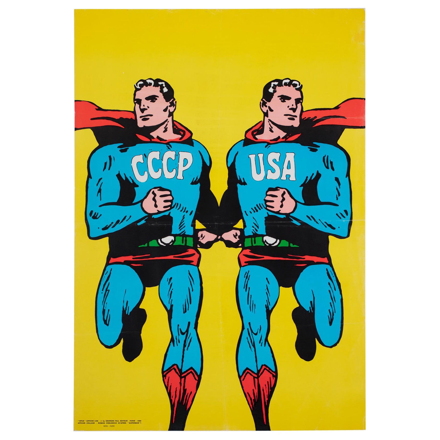 Affiche Superman Opus Int de 1968, URSS CCCP USA, Roman Cieslewicz en vente