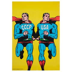 Vintage USSR CCCP USA Superman 1968 Opus Int Poster, Roman Cieslewicz
