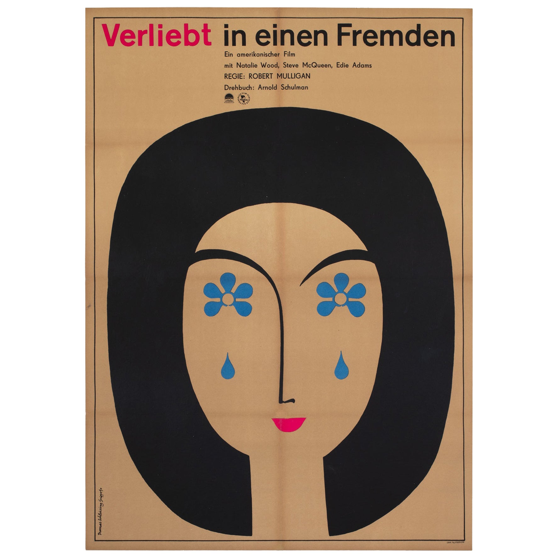 Love with the Proper Stranger 1966 East German Film Movie Poster, Schleusing For Sale