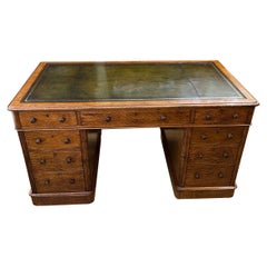 19th Century Oak Pedestal Desk