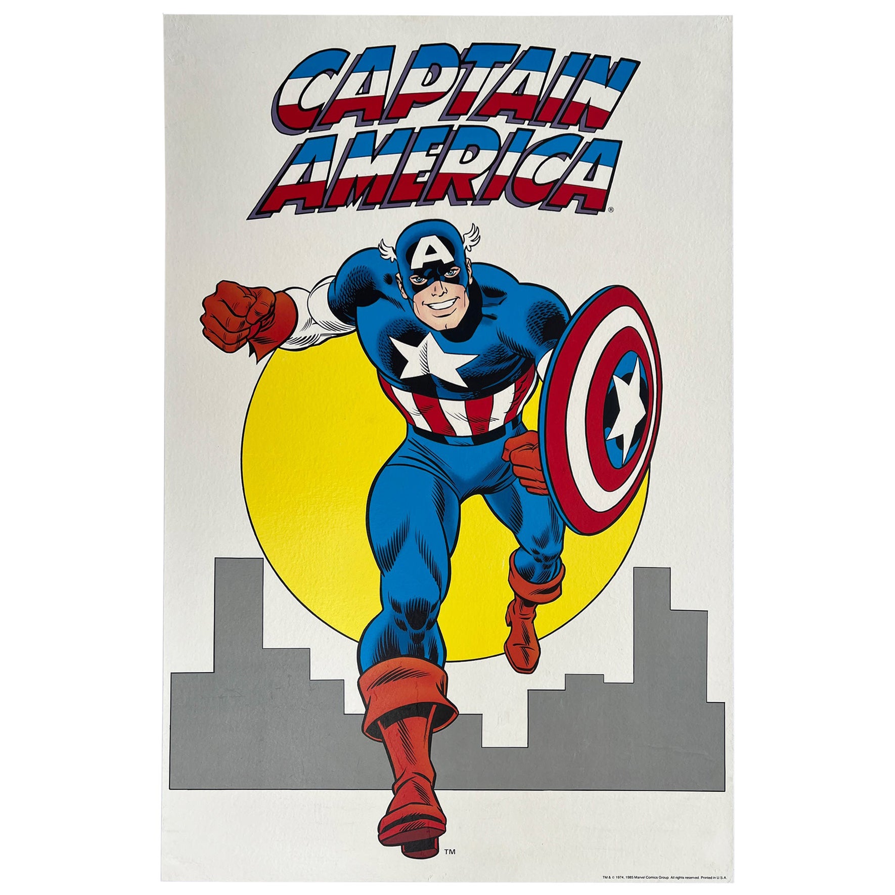 Affiche américaine vintage « Captain America » des années 1980 en vente