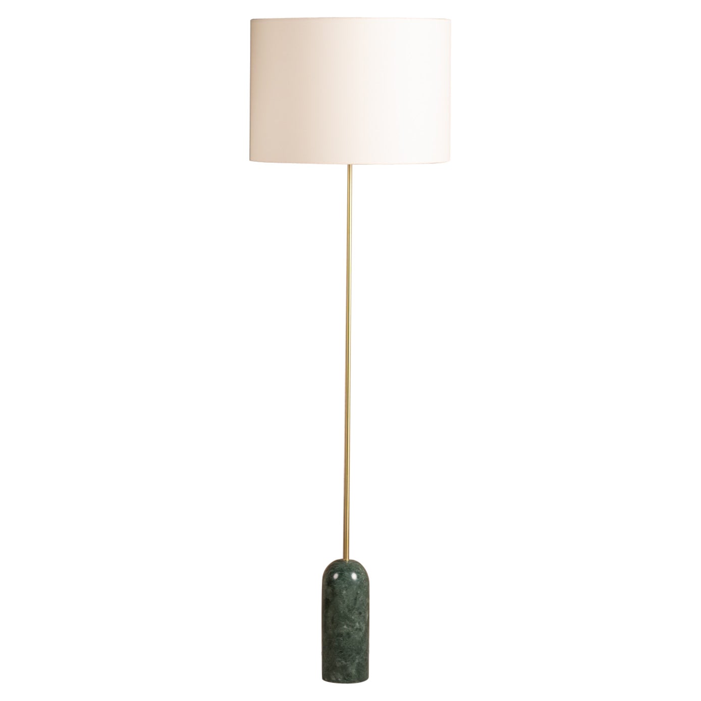 Pendolo Drum Green Marble Floor Lamp by Simone & Marcel For Sale