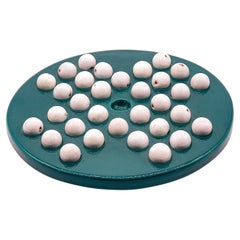 Vintage Italian Collectible Ceramic Table Game by Gabbianelli, Green and White