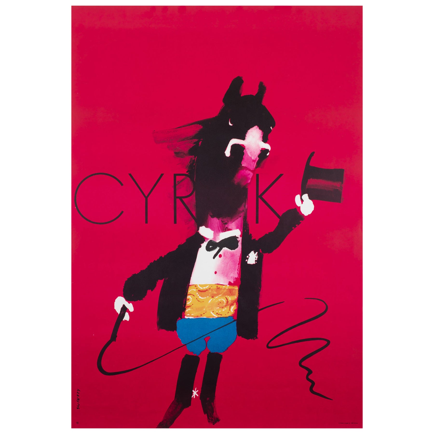 Affiche polonaise du cirque Cyrk Ringmaster Horse, Waldemar Swierzy, 1970