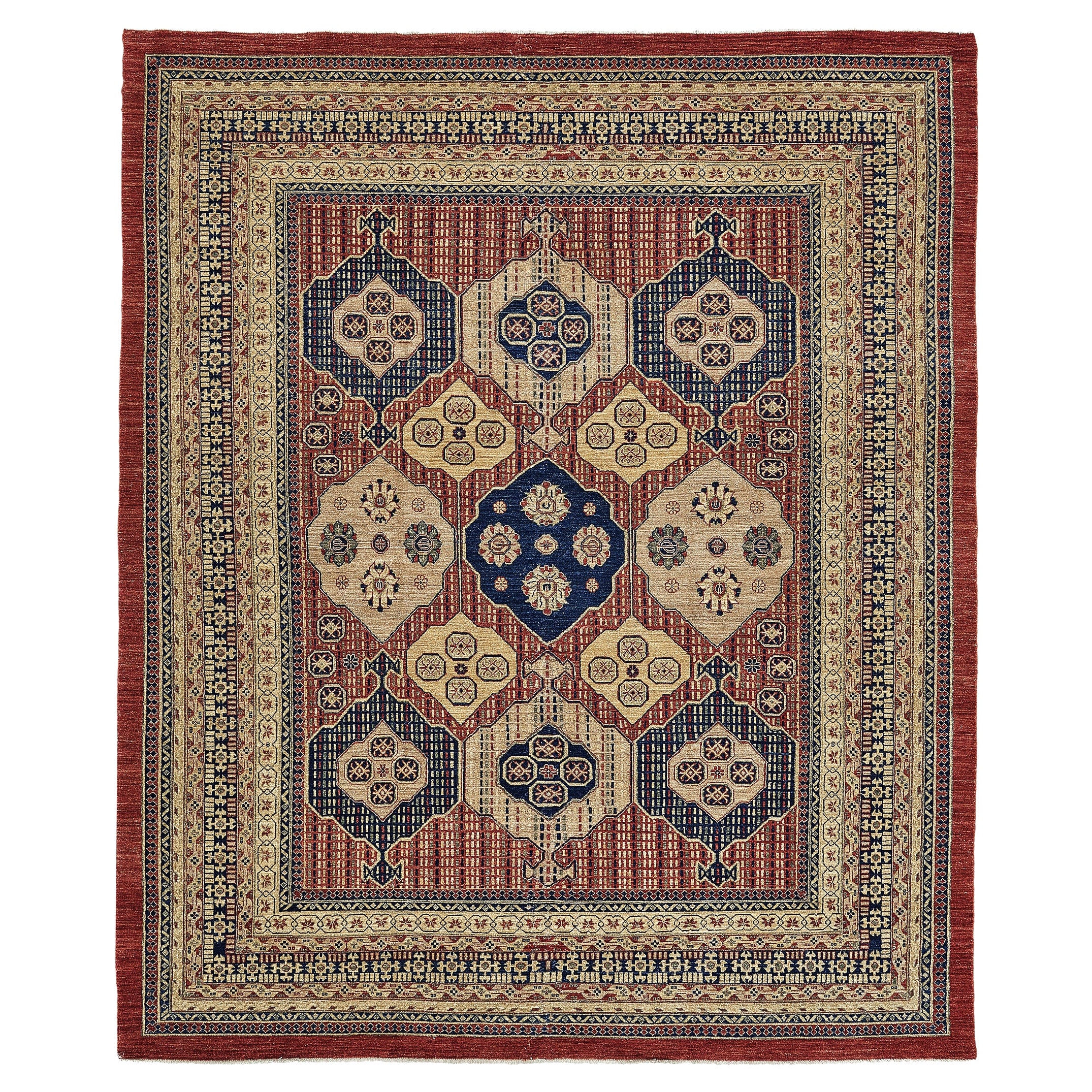 Mehraban Natural Dye Mahal Design Carpet D5054 Bliss For Sale