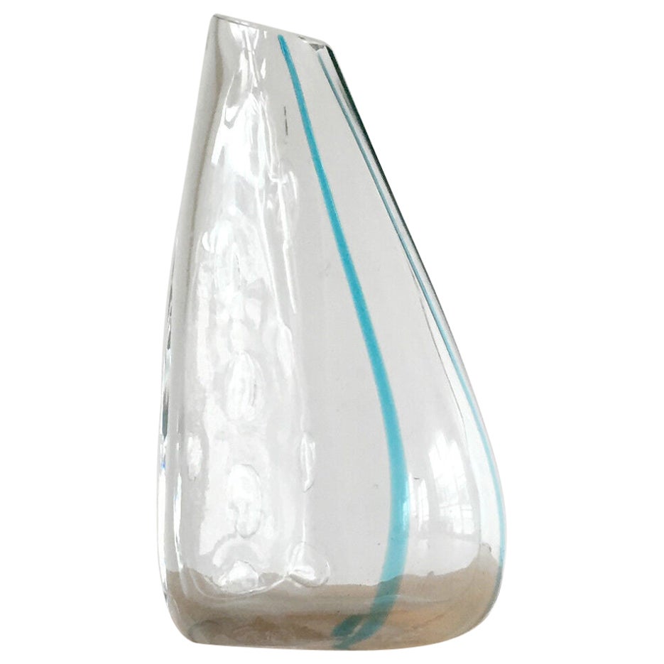 A Sculptural Transparent BLOWN GLASS VASE, VENINI, MURANO, ITALY 1980-1990 For Sale