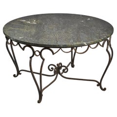 John Vesey, Center Table, Wrought Iron, Marble, USA, 1950s