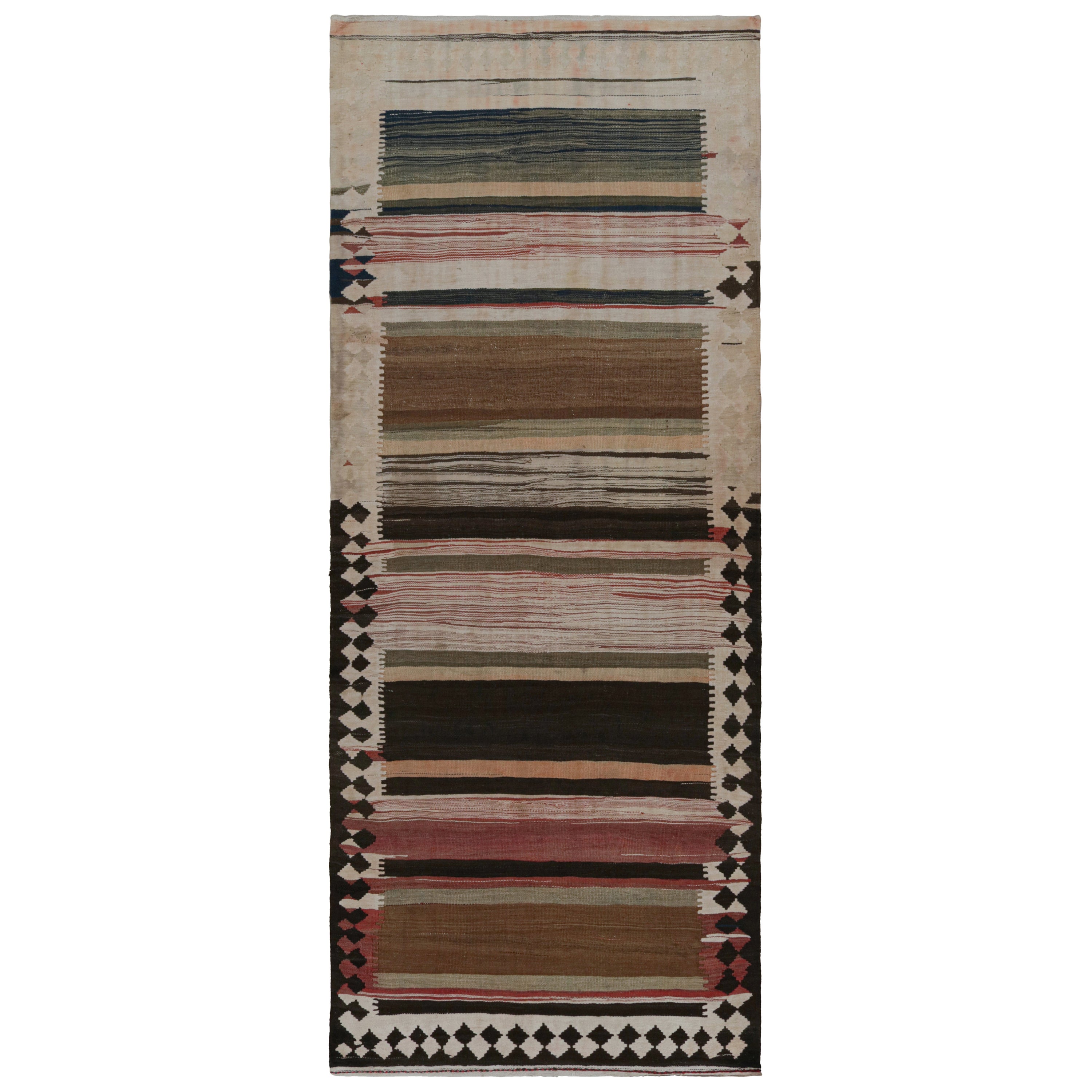 Vintage Persian tribal Kilim rug, with Stripes, from Rug & Kilim