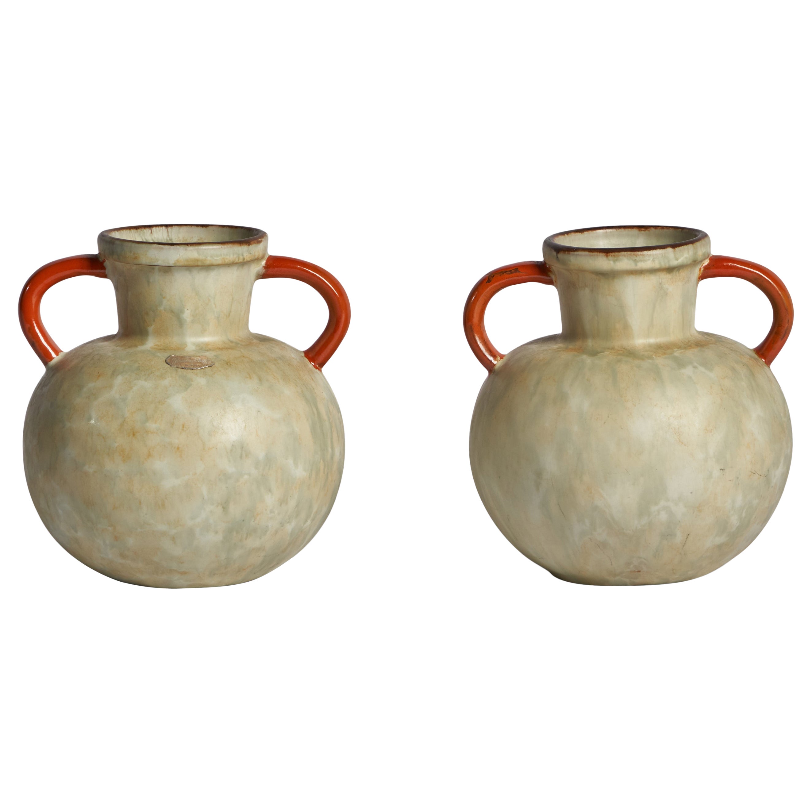 Upsala Ekeby, Vases, Earthenware, Sweden, 1930s For Sale