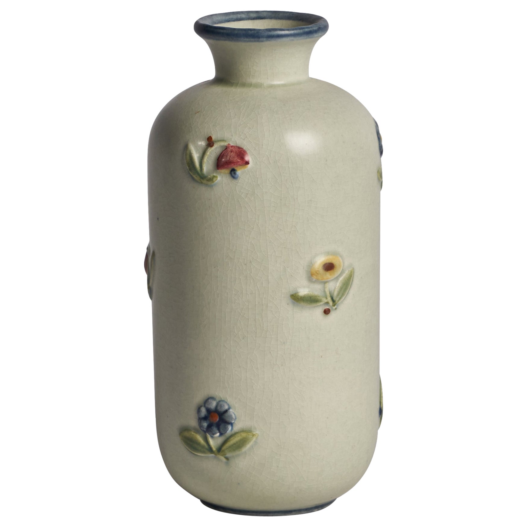 Gertrud Lönegren, "Primavera" Vase, Stoneware, Sweden, 1940s For Sale