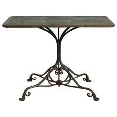Original Antique French Arras Wrought Iron Garden Table