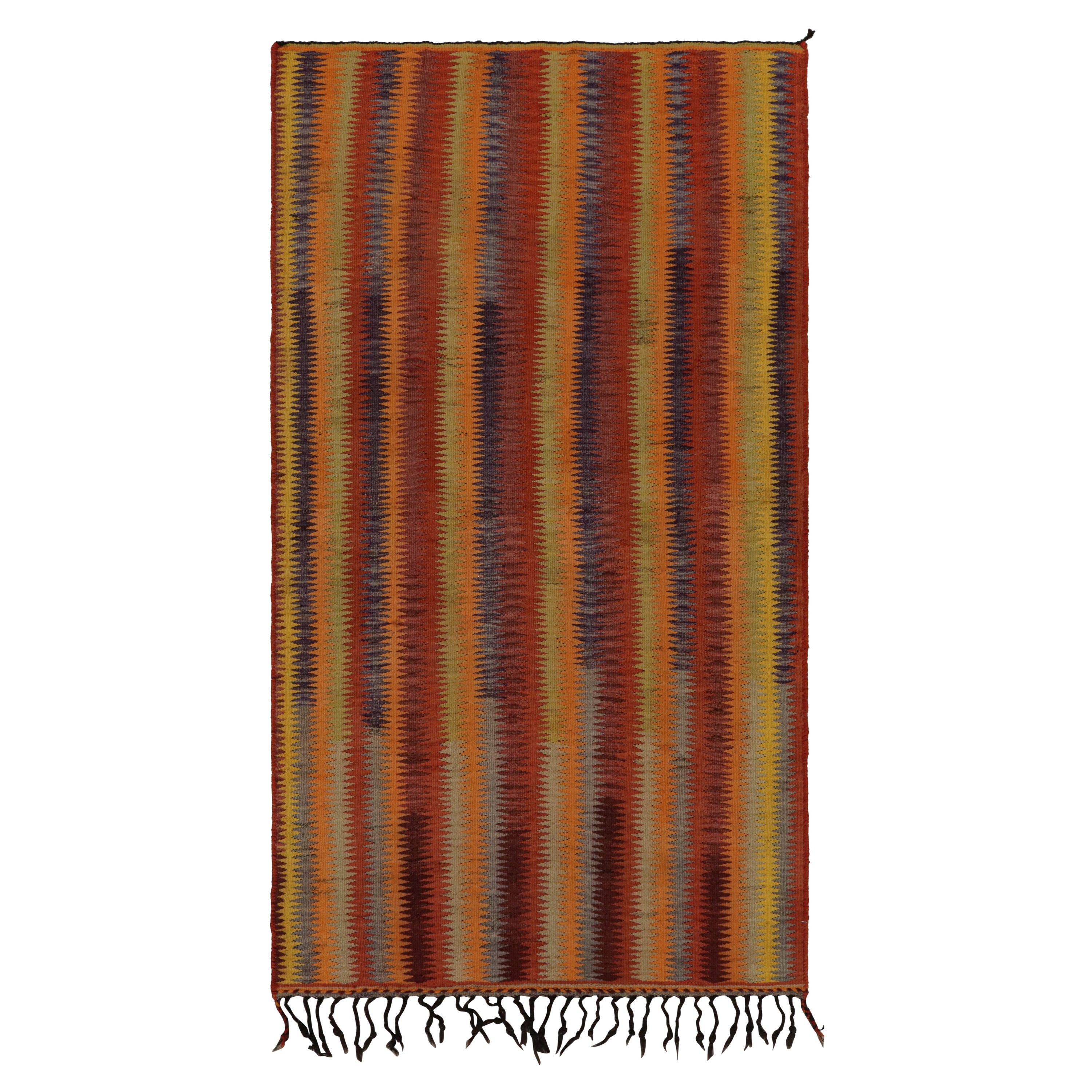 Vintage Persian Kilim rug in Colorful Stripes by Rug & Kilim For Sale